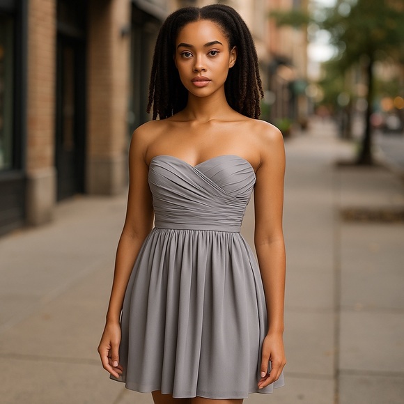 J Crew~ Graphite Arabella Strapless Silk Chiffon Dress~ Prom ~ Bridesmaid size 2 - Picture 11 of 12